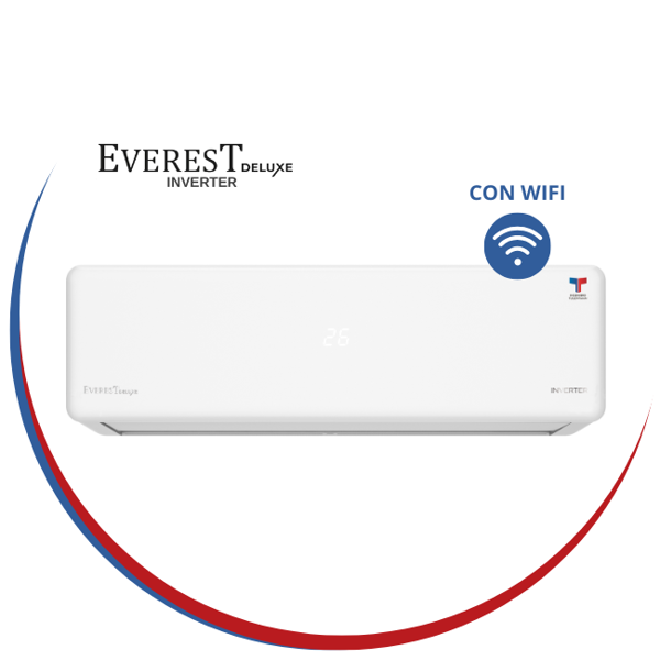 Imagen de Aire Acondicionado Everest Deluxe Inverter 12.000 Btu WiFi Eficiencia AA